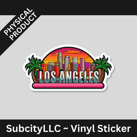 3" Los Angeles Travel Vinyl Water Proof Sticker