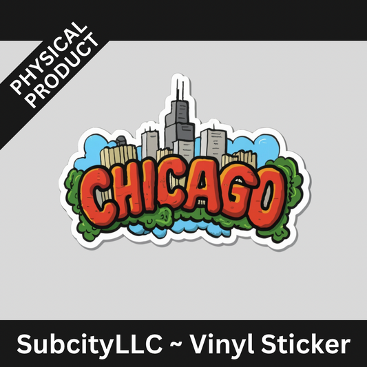 3" Chicago City Vinyl Water Proof Sticker