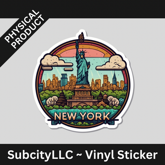 3" New York Vinyl Water Proof Stickers