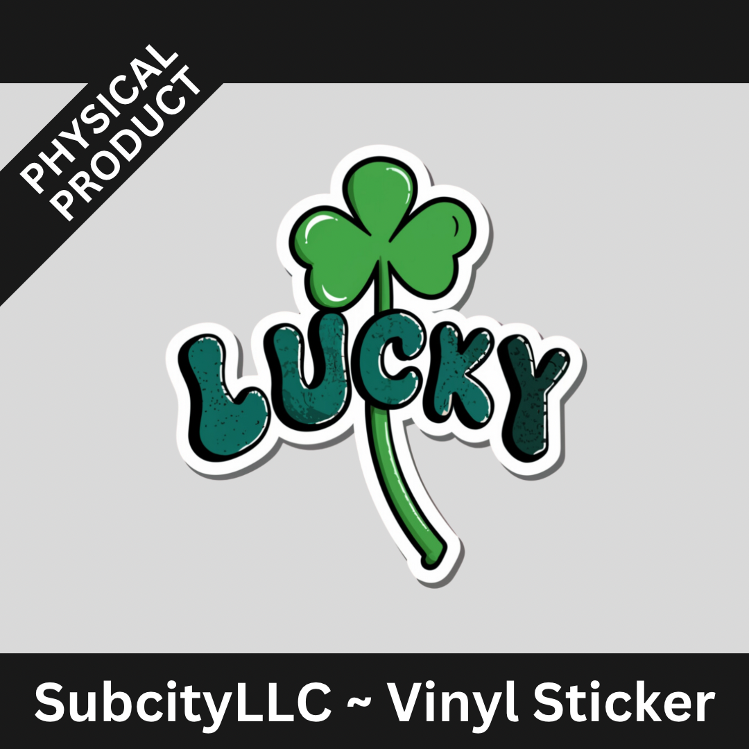 3" Lucky Clover Vinyl Water Proof Sticker