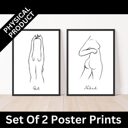 Get Naked Set of 2 Frameless Poster Prints