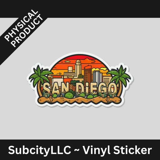 3" San Diego Vinyl Water Proof Sticker