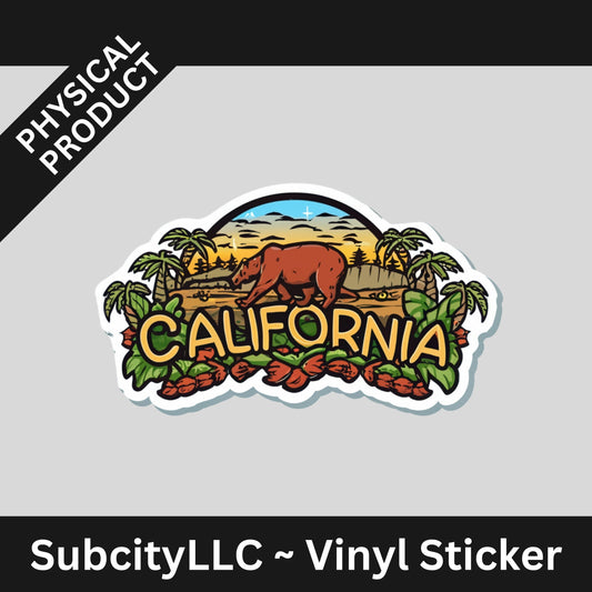 3" California Travel Vinyl Water Proof Sticker